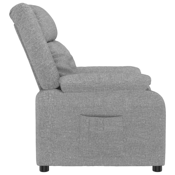 Reclinerfåtölj ljusgrå tyg