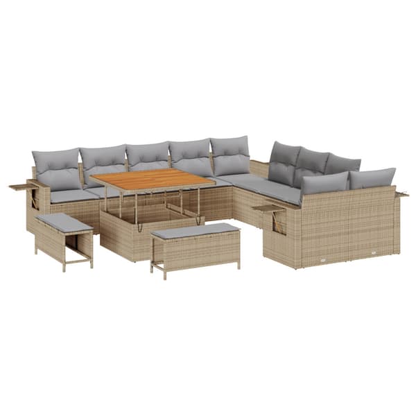 Trädgårdsoffset 13 pcs Beige konstrotting