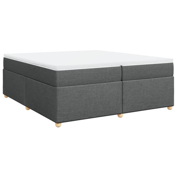 Ramsäng med madrass mörkgrå 200x200 cm tyg