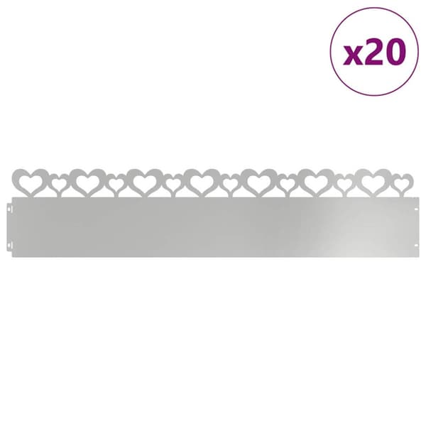 Gräskanter 20 pcs Silver 103 x 0,05 x 22 cm Galvaniserat Stål