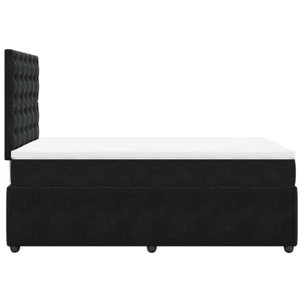 Ramsäng med madrass svart 120x190 cm sammet