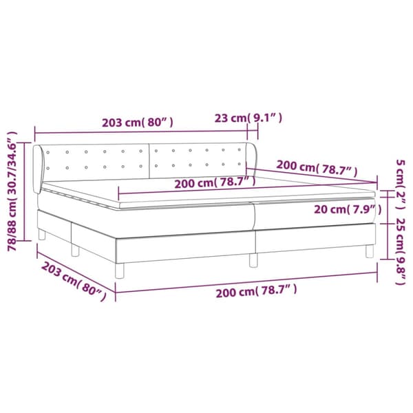 Ramsäng med madrass ljusgrå 200x200 cm tyg