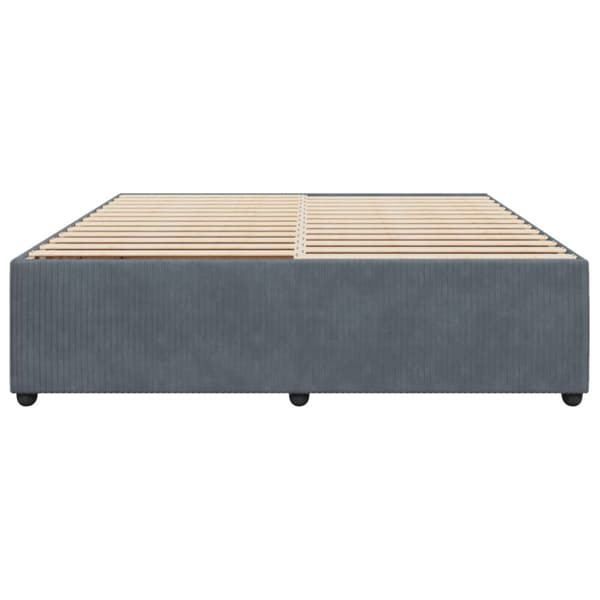 Sängram utan madrass mörkgrå 200x200 cm sammet