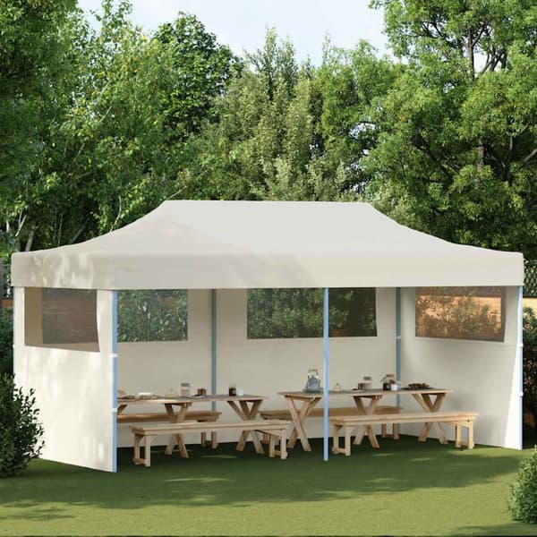 Partytält hopfällbart 3 x 6 m gräddvit