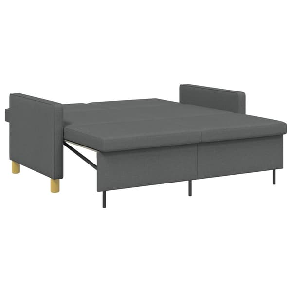 Pull Out Sofa Bed Mörkgrå Tyg