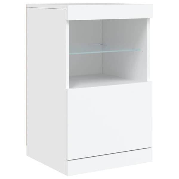 Skänk med LED-belysning vit 123x37x67 cm
