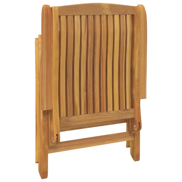 Fällbara fåtöljer med dynor, 8 st, massivt trä, teak
