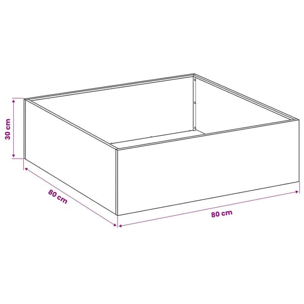 Trädgårdsplanterare Silver 80 x 80 x 30 cm Rostfritt stål