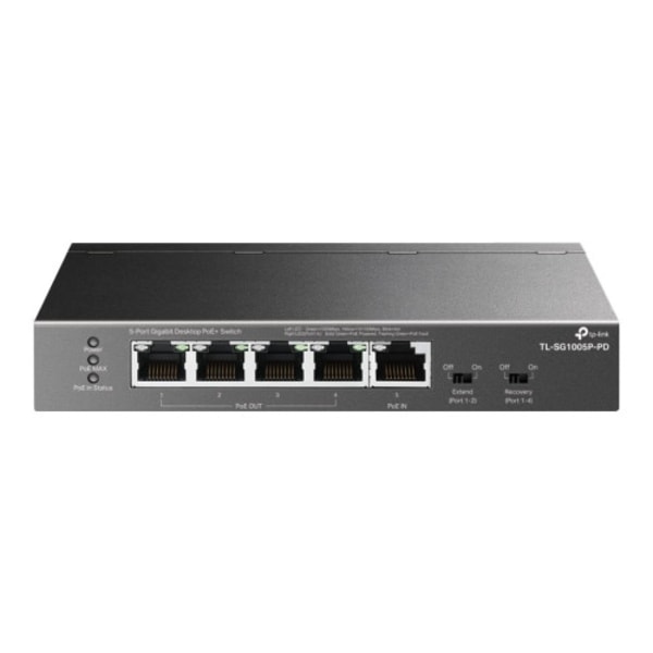 TP-Link TL-SG1005P-PD V1 - switch - 5 portar - ohanterad Svart