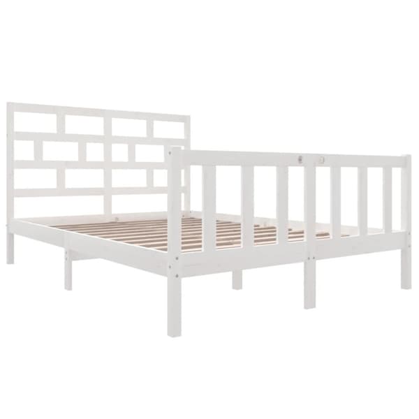 Sängram vit massiv furu 150x200 cm