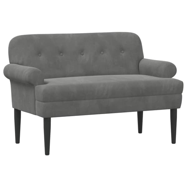 Loveseat med knapprapport Mörkgrå 120 x 66 x 78 cm Sammet