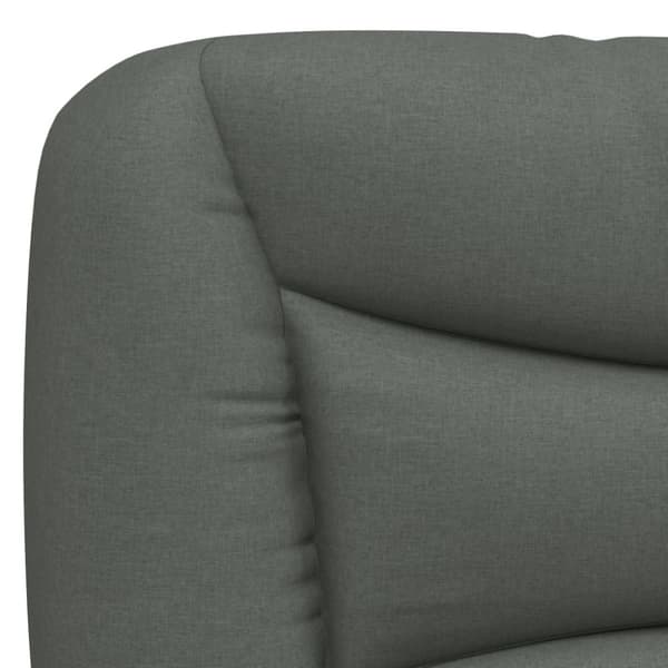 Bed Frame with LED without Mattress "Hvar" Dark Grey 90x190 cm Fabric