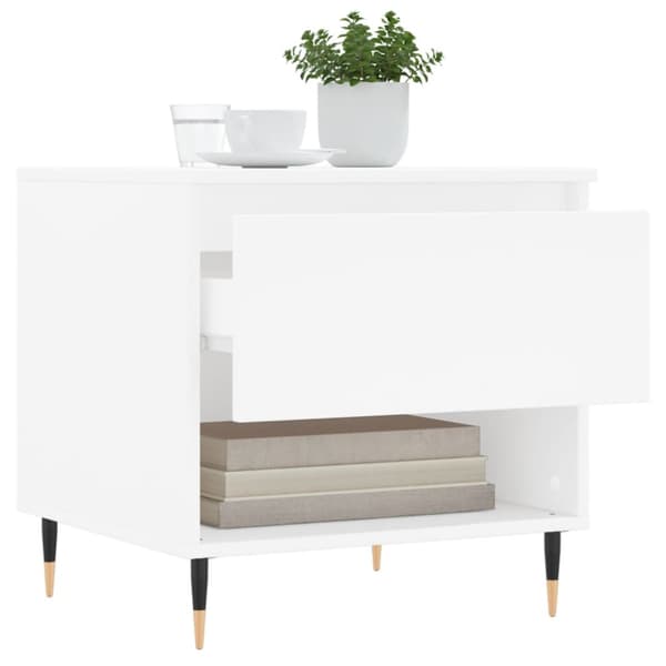 Soffbord vit 50x46x50 cm konstruerat trä