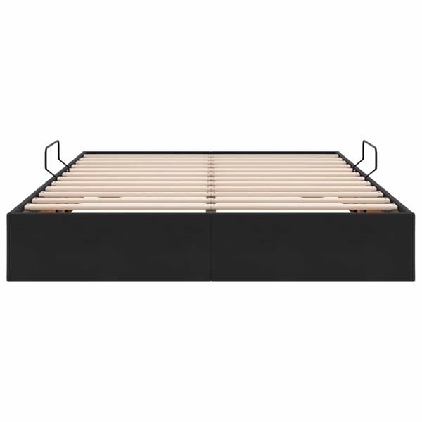 Ottoman Sängram med lagring Svart 140 x 200 cm Sammet