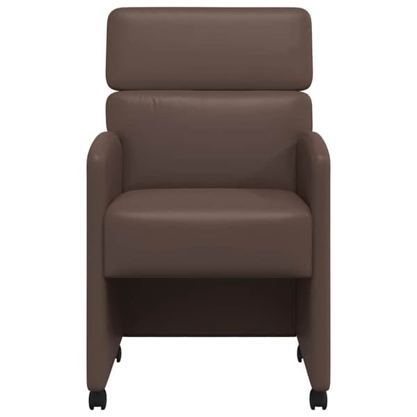 Matstolar med hjul 2 pcs Brun 58 x 65 x 98 cm Konstläder