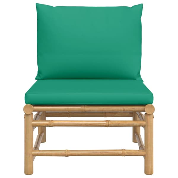 Soffa mittdel för trädgården med grön dyna bambu