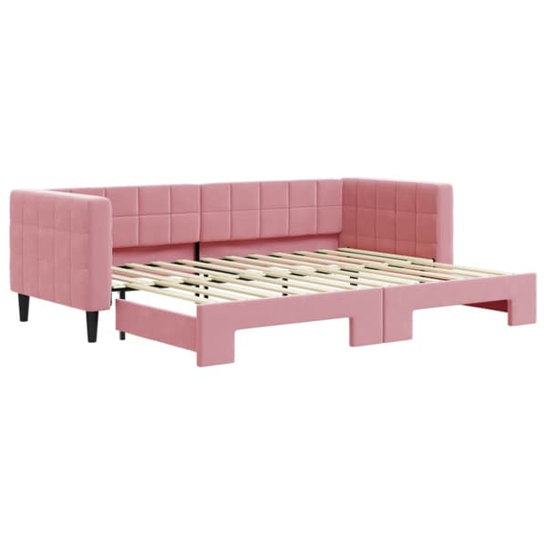 Dagbädd utdragbar rosa 80x200 cm sammet