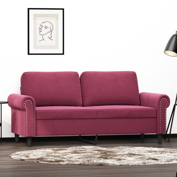 2-sitssoffa vinröd 140 cm sammet
