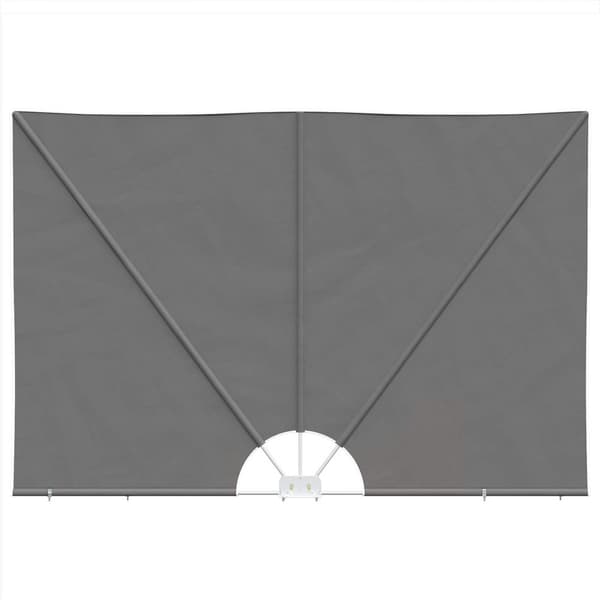 Balkongskärm 200 x 400 cm Polyester Rektangulär Ljusgrå