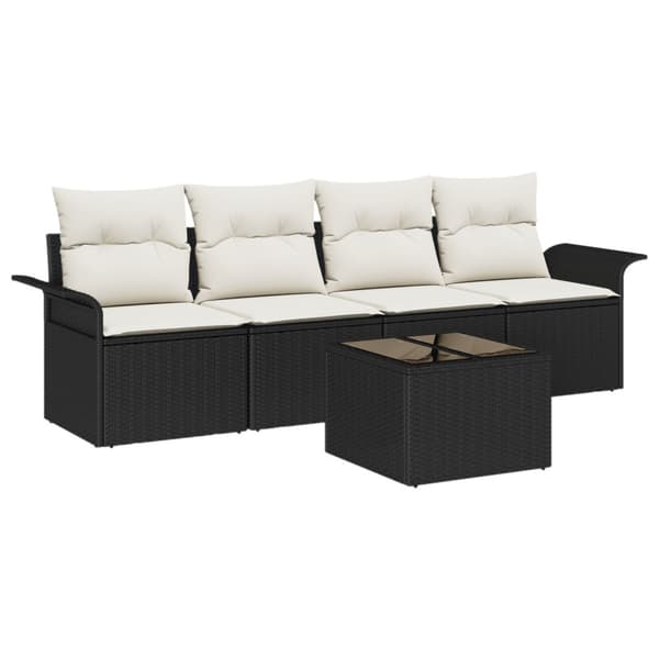 Soffset med kudde 5 pcs Svart konstrotting