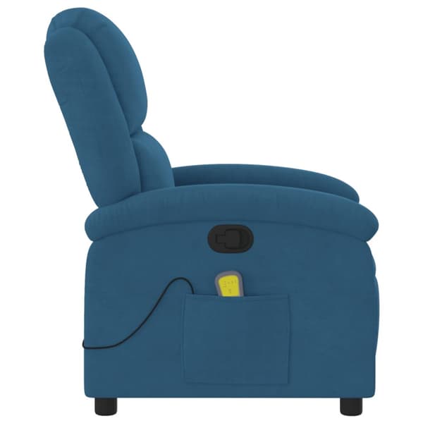 Massagefåtölj blå sammet