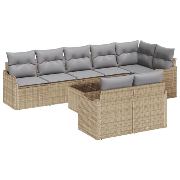 Trädgårdsoffset 9 st Beige och Ljusgrå konstrotting