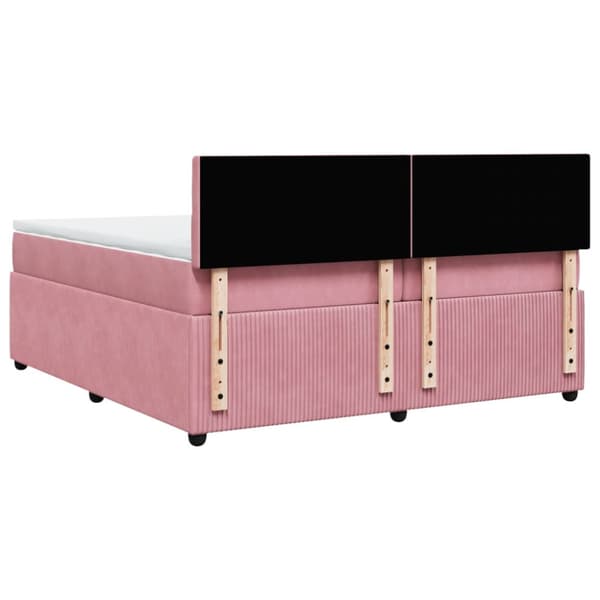 Ramsäng med madrass rosa 200x200 cm sammet