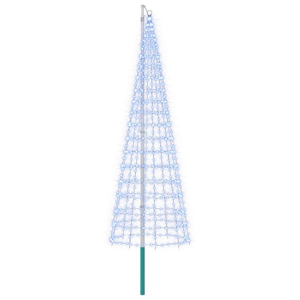 Julgransbelysning med markspett och flaggstång 300 cm