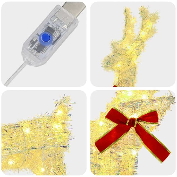 3D Julren LOVIISA 2 st 80 LED-lampor Varmvit