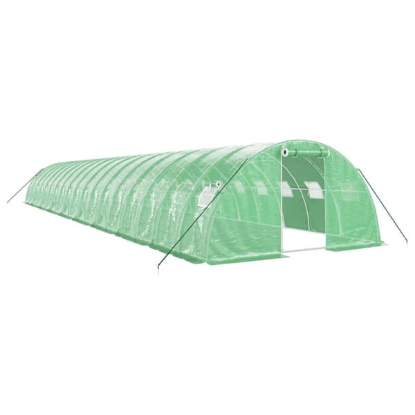 Växthus med stålram grön 72 m² 18x4x2 m