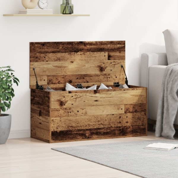 Förvaringslåda m.lock åtevunnet trä 100x42x46cm konstruerat trä