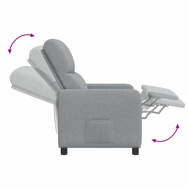 Recliner Ljusgrå Tyg