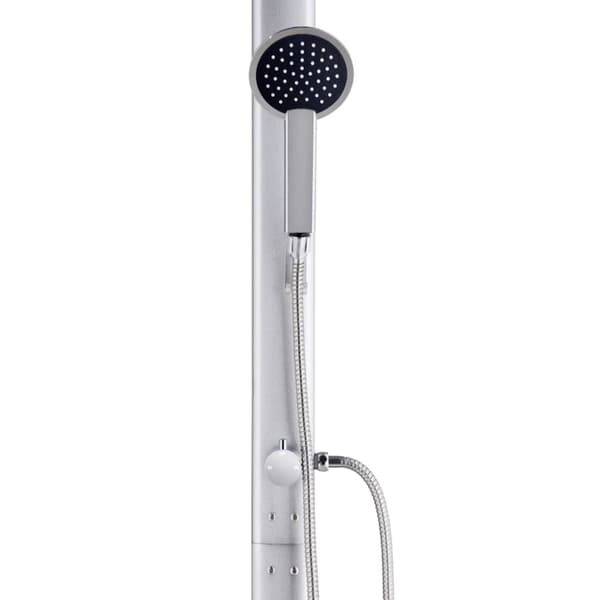 Trädgårdsdusch med brunt golv 220 cm aluminium