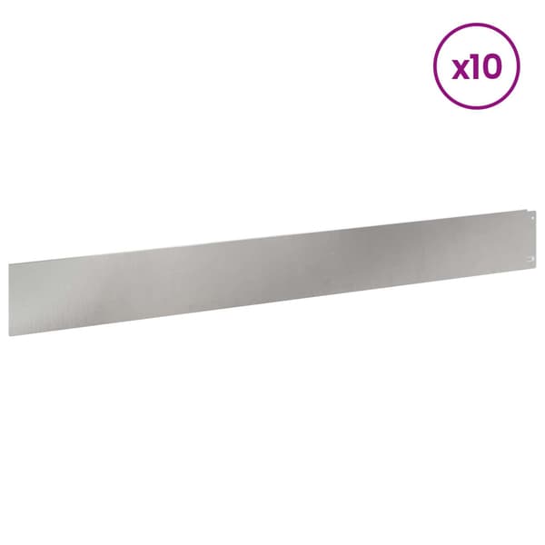 Kant för gräsmatta 10 pcs 100 x 12 cm Stål Silver