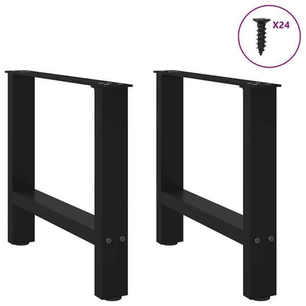 Soffbordsben svarta 2 st 60x(42-43) cm stål