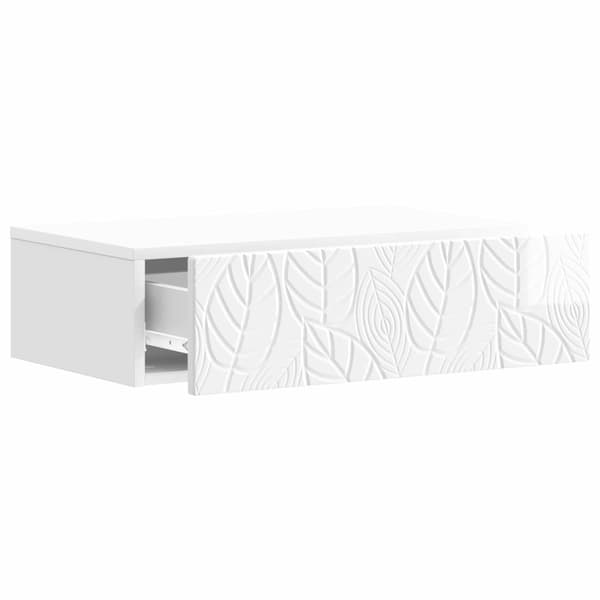 Väggmonterad sidobord Vit högglans 87,5 x 34,5 x 17 cm