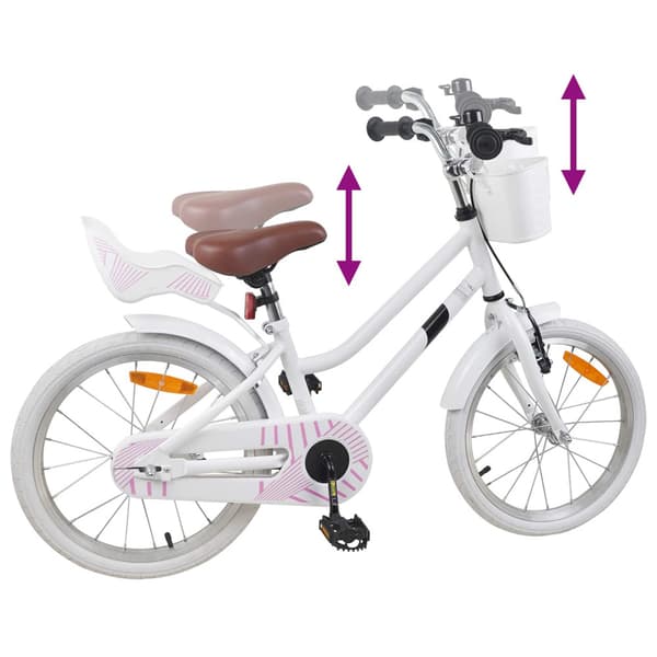Barncykel 18 Tum för 5-7 år gamla Vit