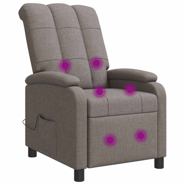 Massagefåtölj Taupe Tyg