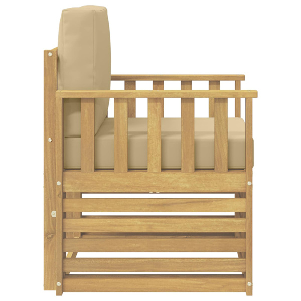 2 Stycke Utomhussoffset Polyester Vit och beige