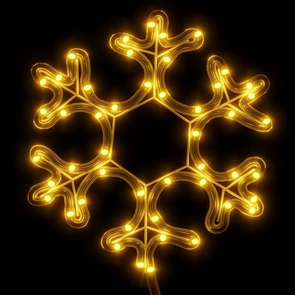 Snöflinga ljusslinga med LED 2 st varmvit 27x27 cm