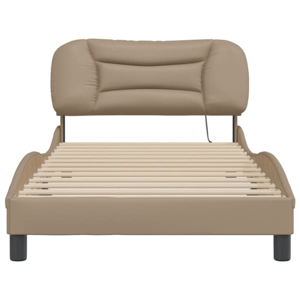 Bed Frame with LED without Mattress "Hvar" Cappuccino 100x200 cm