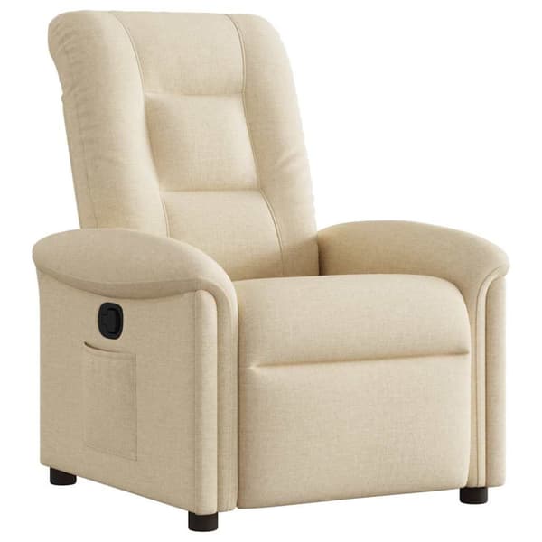 Reclinerfåtölj gräddvit tyg