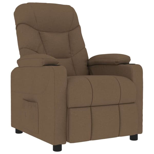 Massagefåtölj brun tyg