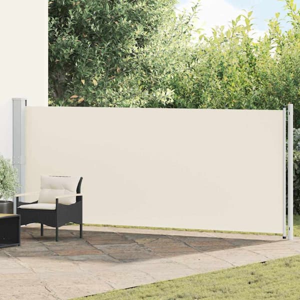 Infällbar sidomarkis 600x160 cm gräddvit