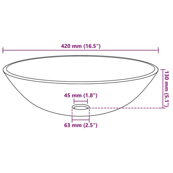 Handfat i härdat glas 42 cm svart
