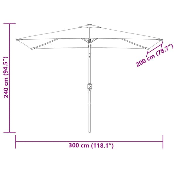 Parasoll 200 x 300 cm sandvit rektangulär