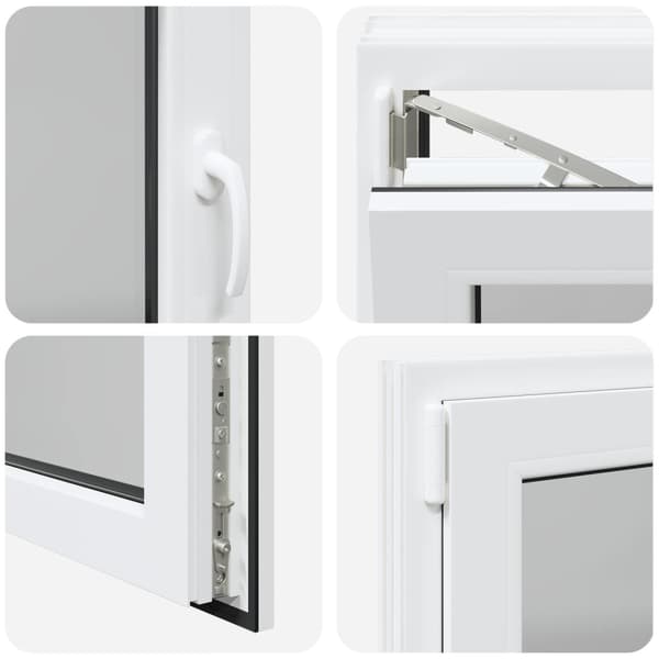 Källarfönster RISOR Vit 80 x 70 cm PVC och glas