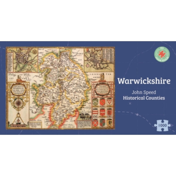 Warwickshire Historical 1610 Map 1000 Piece Puzzle