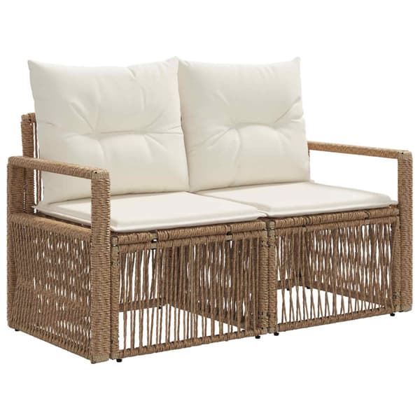 Trädgårdsoffset 14 st Beige och krämvit konstrotting
