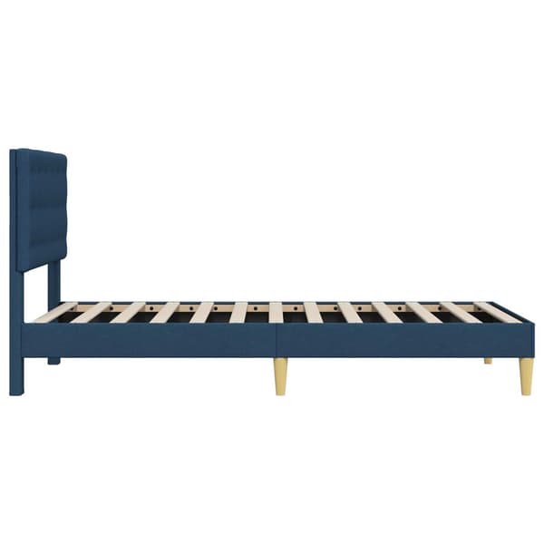 Sängram med huvudgavel Blå 100 x 200 cm Tyg